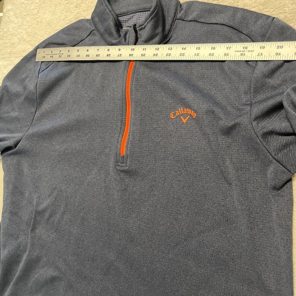 Callaway Golf Shirt Men's LNavy Blue 1/4 Zip Waffle Knit Lined Pullover Casual - Picture 5 of 7